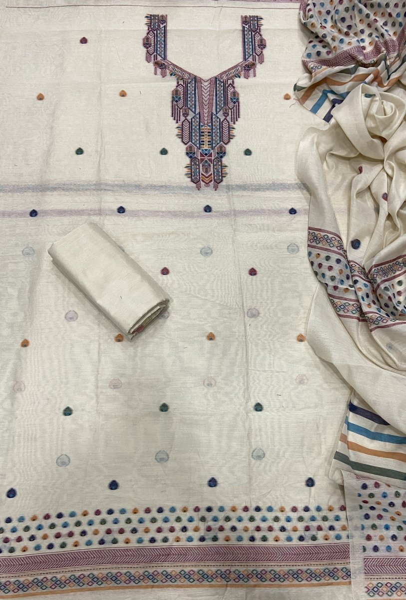 Classy Weaves Muga Cotton Silk Suit Set - Yanchi