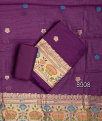 Classy Weaves Muga Cotton Silk Suit Set - Yanchi