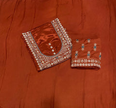 Classy Wow Glass Organza Suit Set with Heavy Pearl & Real Mirror Work - Yanchi