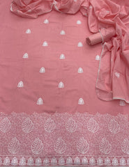 Cotton Chikankari Suit Set D2 (Peach) - Yanchi
