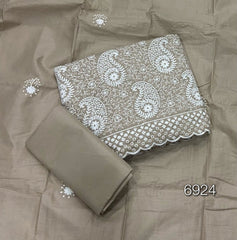 Cotton Chikankari Suit Set D3 (Brown) - Yanchi