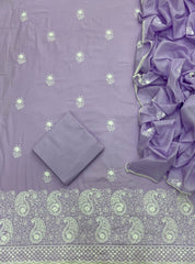 Cotton Chikankari Suit Set D3 (Lavender) - Yanchi