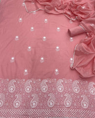 Cotton Chikankari Suit Set D3 (Peach) - Yanchi