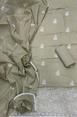 Cotton Chikankari Suit Set D4 (Beige) - Yanchi