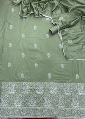 Cotton Chikankari Suit Set D4 (Pista Green) - Yanchi