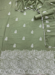 Cotton Chikankari Suit Set D4 (Pista Green) - Yanchi