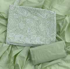 Cotton Chikankari Suit Set D4 (Pista Green) - Yanchi