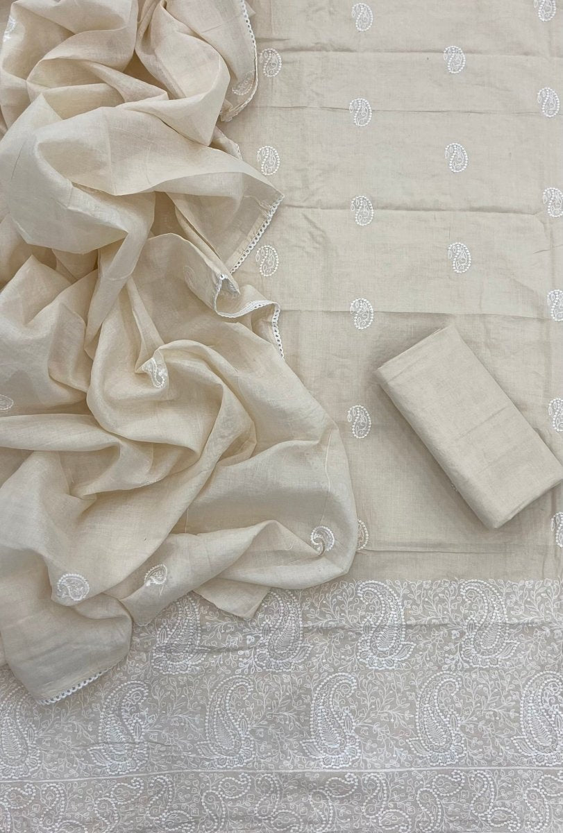 Cotton Chikankari Suit Set D4(Butter - Yellow) - Yanchi
