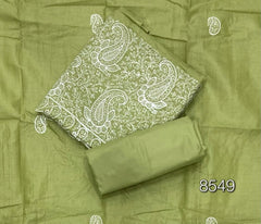 Cotton Chikankari Suit Set D4(Light - Green) - Yanchi