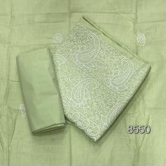 Cotton Chikankari Suit Set D4(Mint - Green) - Yanchi