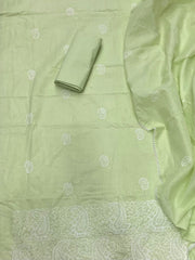 Cotton Chikankari Suit Set D4(Mint - Green) - Yanchi