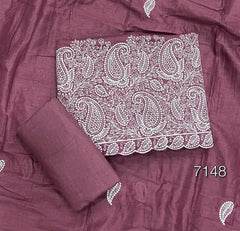 Cotton Chikankari Suit Set D4(Wine) - Yanchi