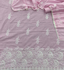 Cotton Chikankari Suit Set D6 (Baby Pink) - Yanchi
