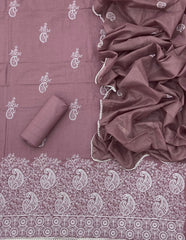 Cotton Chikankari Suit Set D6(Light Mauve) - Yanchi