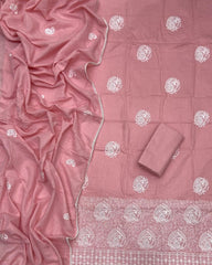 Cotton Chikankari Suit Set D7 (Peach) - Yanchi