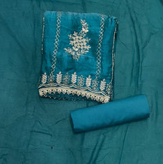 Crush Silk Suit Set with Cutdana & Sequins Work - Yanchi