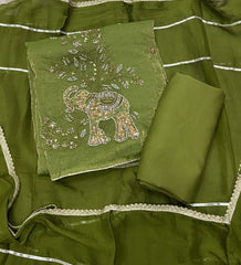 Crush Silk Suit Set with Cutdana & Sequins Work - Yanchi