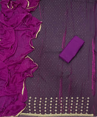 Crush Silk Suit Set with Swarowski & Cutdana Work - Yanchi