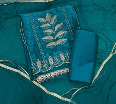 Crush Silk Suit Set with Zari & Sequins Work - Yanchi