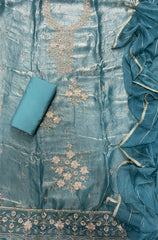 Crush Silk Suit Set with Zari & Sequins Work - Yanchi