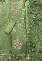 Crush Silk Suit Set with Zari & Sequins Work - Yanchi