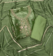 Crush Silk Suit Set with Zari & Sequins Work - Yanchi