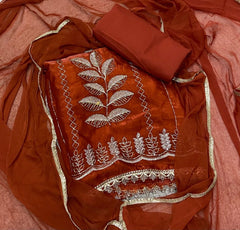 Crush Silk Suit Set with Zari & Sequins Work - Yanchi