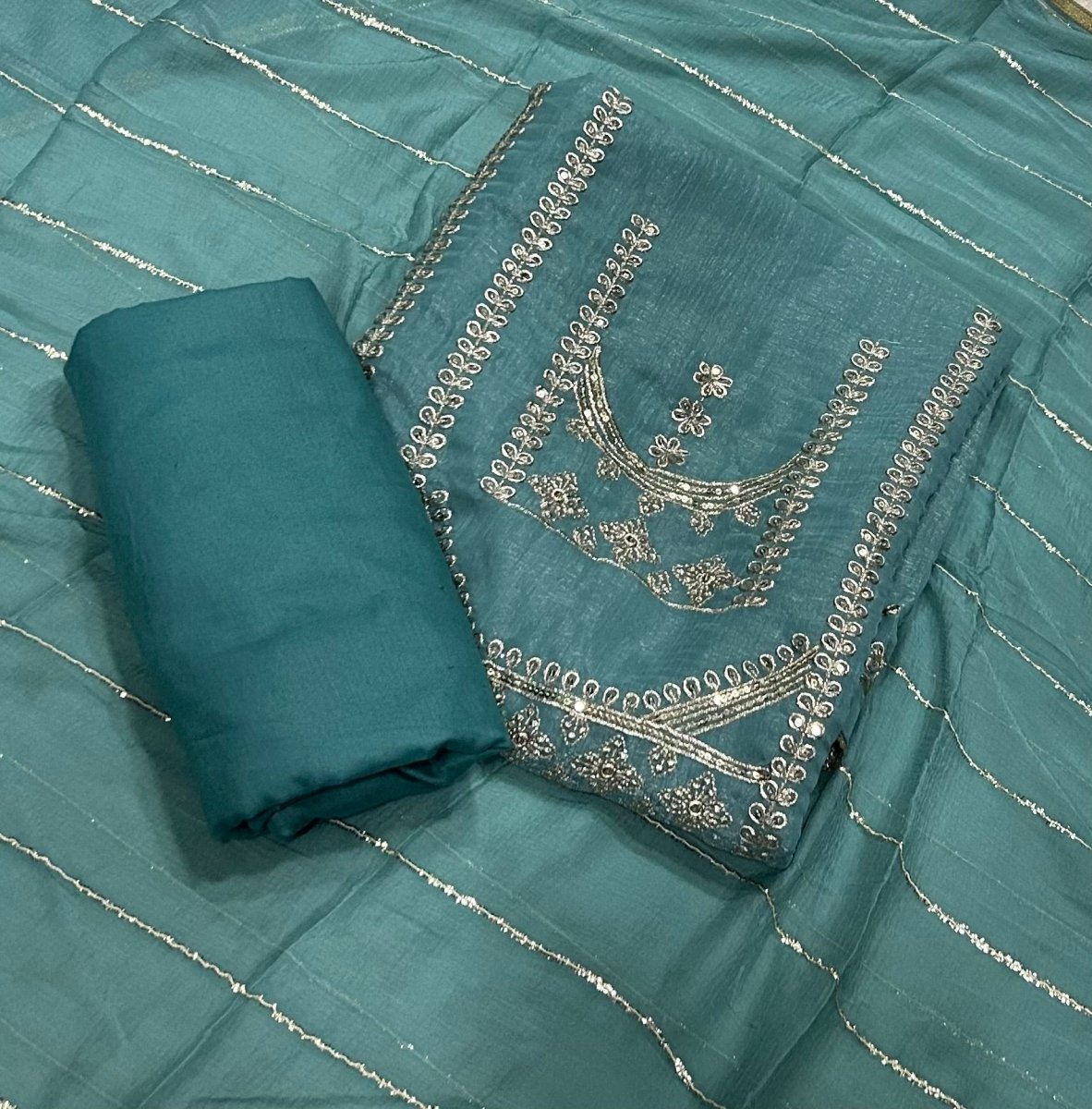 Dhamaka Offer Crunchy Suit Set with Zari Thread & Sequins Work - Yanchi