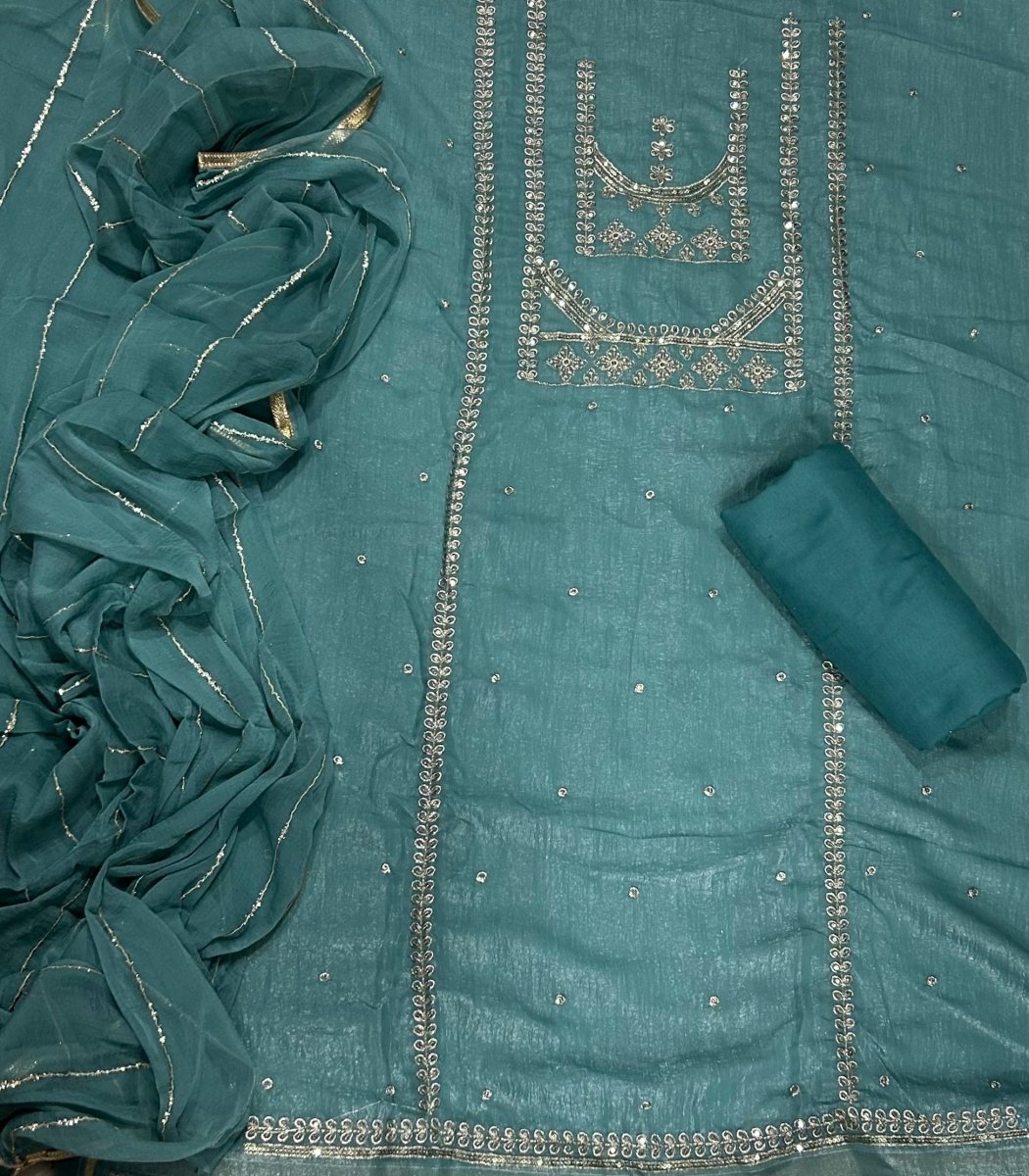 Dhamaka Offer Crunchy Suit Set with Zari Thread & Sequins Work - Yanchi