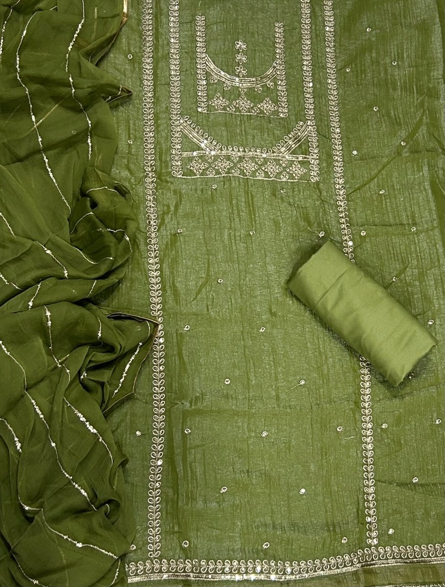 Dhamaka Offer Crunchy Suit Set with Zari Thread & Sequins Work - Yanchi