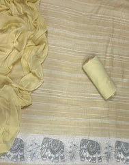 Dhamaka Offer Elegant Linen Cotton Suit Set with Swarovski Work - Yanchi