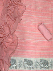 Dhamaka Offer Elegant Linen Cotton Suit Set with Swarovski Work - Yanchi