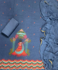 Dhamaka Offer Elegant Linen Cotton Suit Set with Swarovski Work - Yanchi