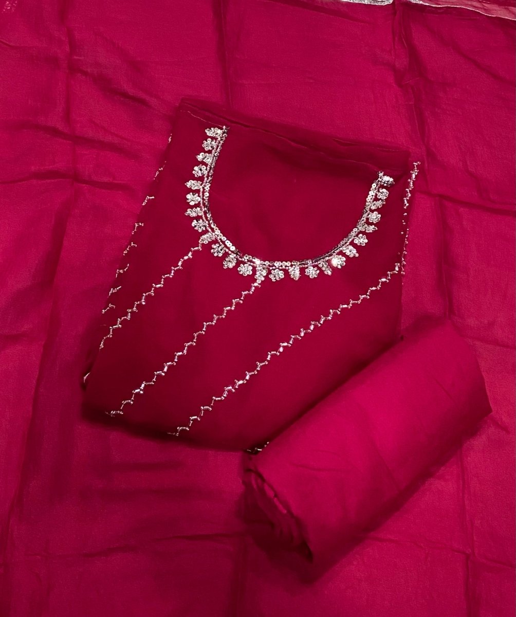 Dhamaka Offer Georgette Suit Set With Cutdana & Sequins Work - Yanchi