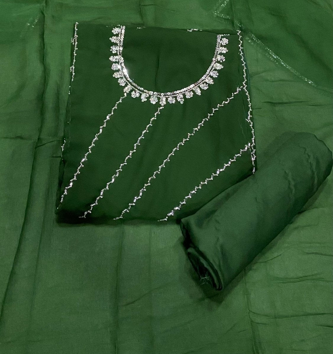 Dhamaka Offer Georgette Suit Set With Cutdana & Sequins Work - Yanchi