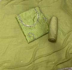 Dhamaka Offer Glass Organza Suit Set with Sequins & Beads work - Yanchi