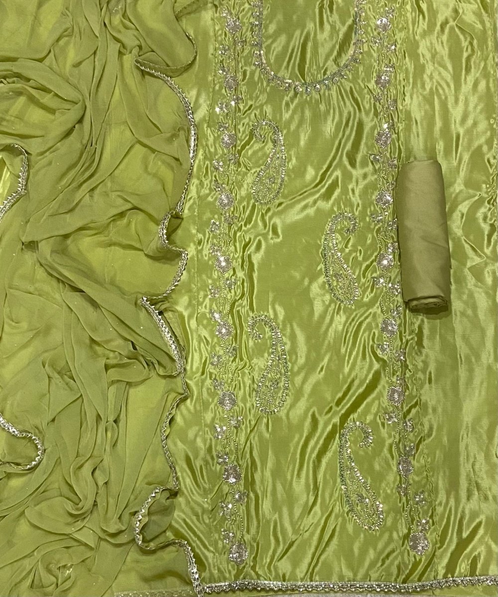 Dhamaka Offer Glass Organza Suit Set with Sequins & Beads work - Yanchi