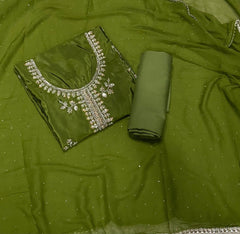 Dhamaka Offer Glass Organza Suit Set with Sequins & Beads work - Yanchi