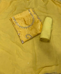 Dhamaka Offer Glass Organza Suit Set with Sequins & Beads work - Yanchi
