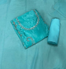 Dhamaka Offer Glass Organza Suit Set with Sequins & Beads work - Yanchi