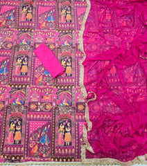 Dhamaka Offer Insta Trending Raja Rani Crepe Suit Set with Heavy Zari & Sequins Work - Yanchi