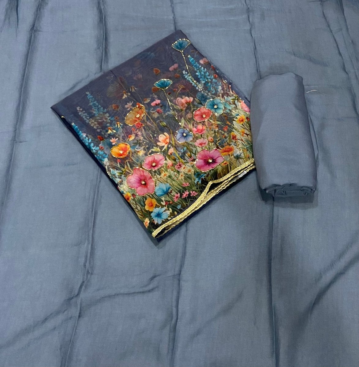 Dhamaka Offer Orgenza Suit Set with Khatli Work - Yanchi