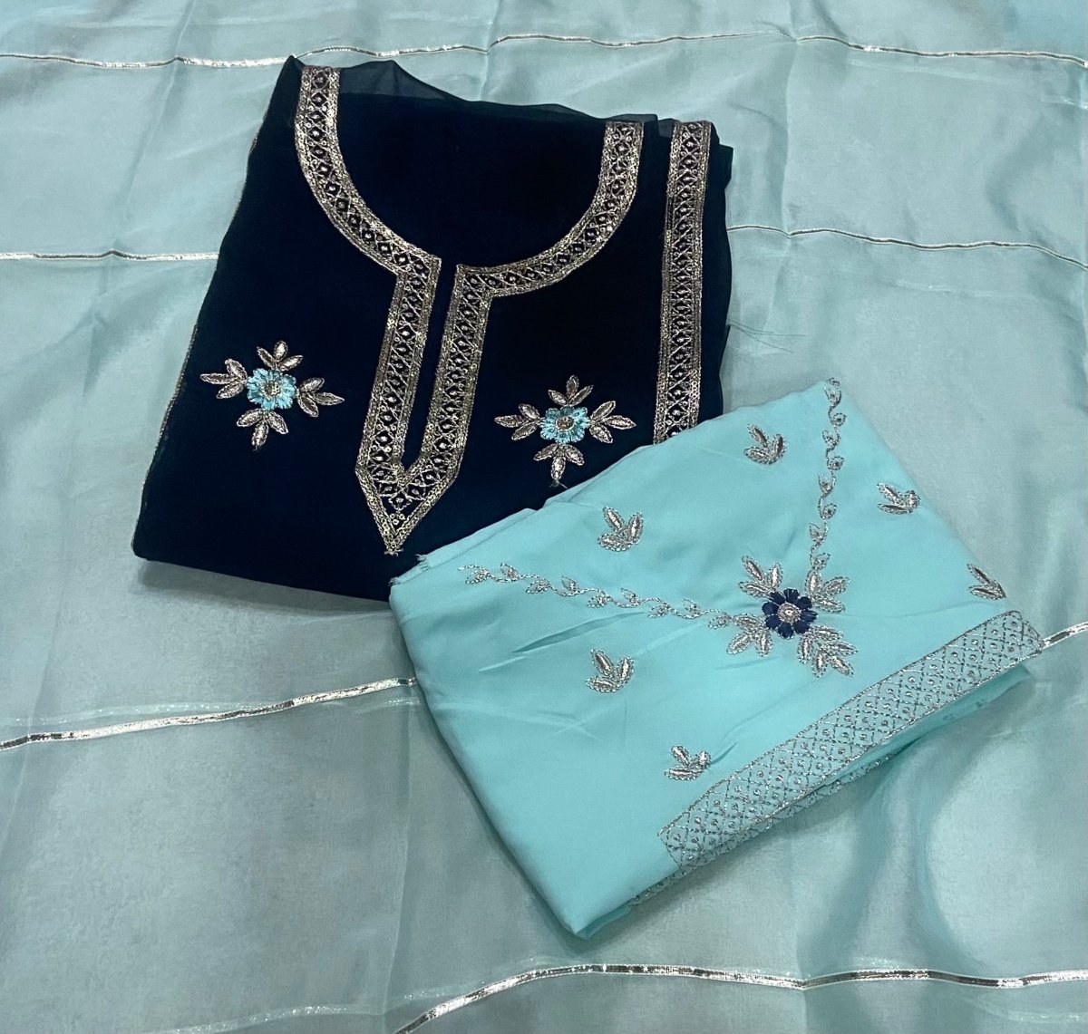 Dhamaka Offer Shimmer Suit Set with Heavy Sequins & Zari Thread work(Bottom work) - Yanchi