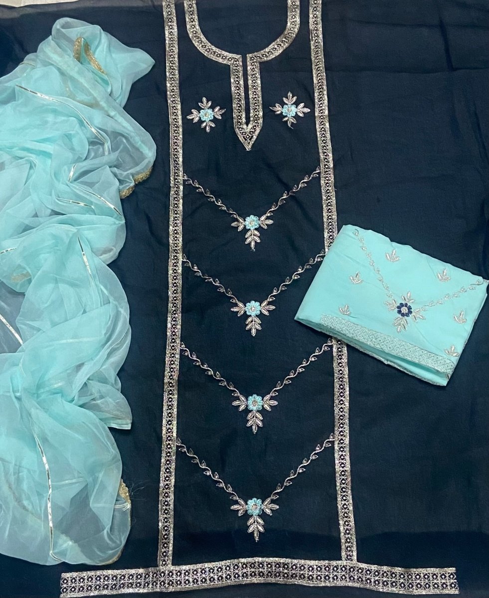 Dhamaka Offer Shimmer Suit Set with Heavy Sequins & Zari Thread work(Bottom work) - Yanchi