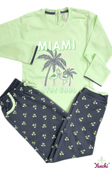 Dream Threads Miami Tshirt & Bottom Set (Green) - Yanchi