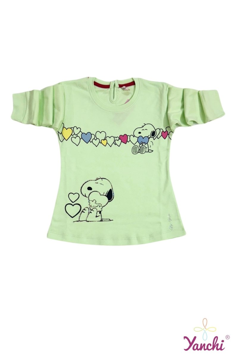 Dream Threads Snoopy Tshirt & Bottom Set (Green) - Yanchi