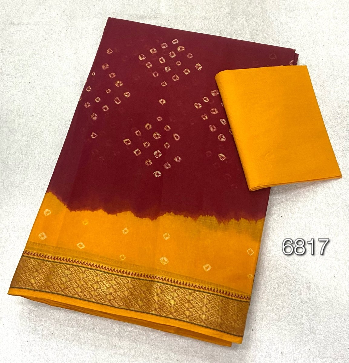 Elegant Pure Cotton Bandhej Print Saree - Yanchi