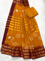 Elegant Pure Cotton Bandhej Print Saree - Yanchi