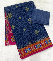 Elegant Pure Cotton Batik Print Saree - Yanchi