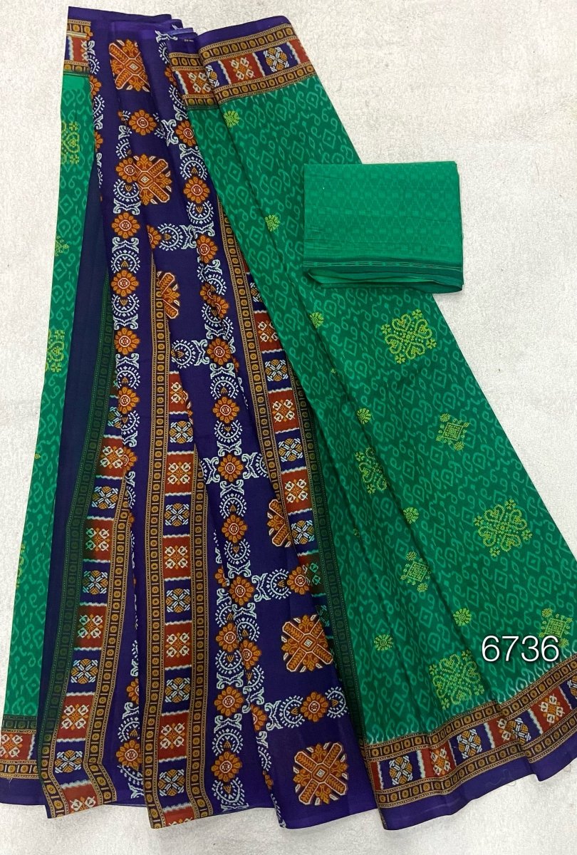 Elegant Pure Cotton Batik Print Saree - Yanchi